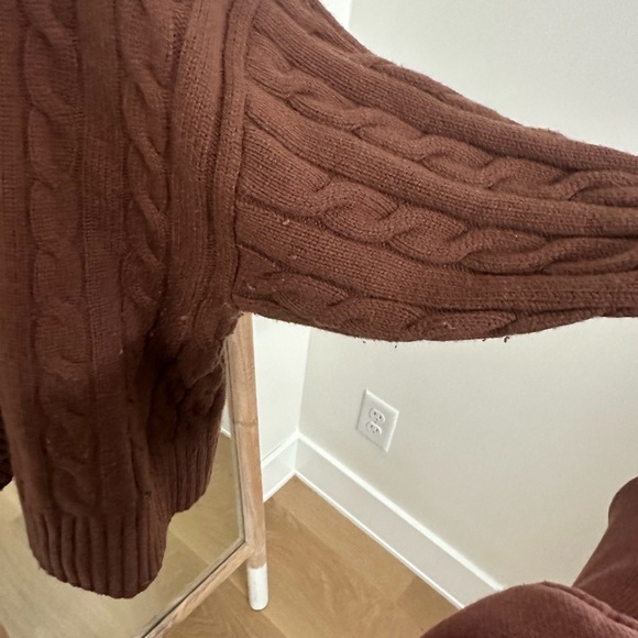 Sunday Best Cable Knit Brown Sweater - Picture 6 of 8